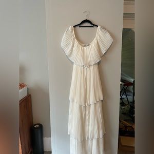 Baltic Born Tiered White Ruffle Maxi Dress